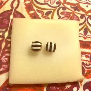 Black and white striped Kate Spade earrings